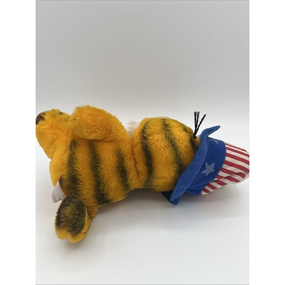 Vintage 1981 Dakin Garfield Patriotic Uncle Sam Plush Stuffed Animal 10" Flag - Picture 2 of 13